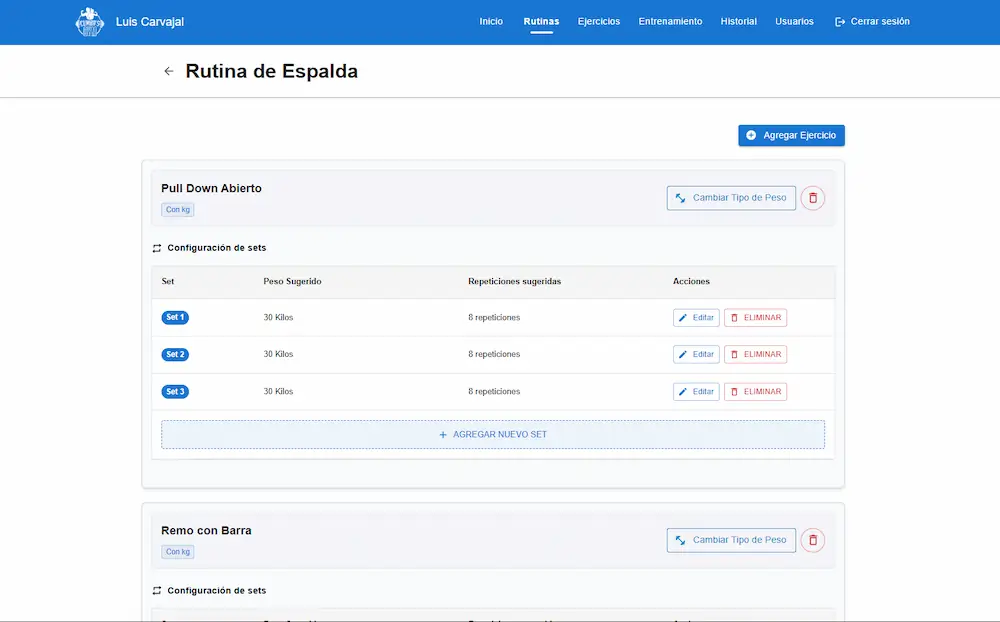 Rutinas en PrimeFit